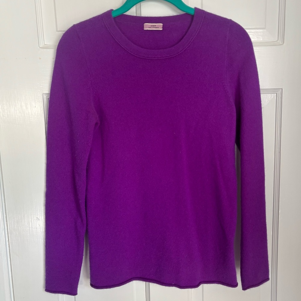 J Crew 100% Cashmere Purple Sweater